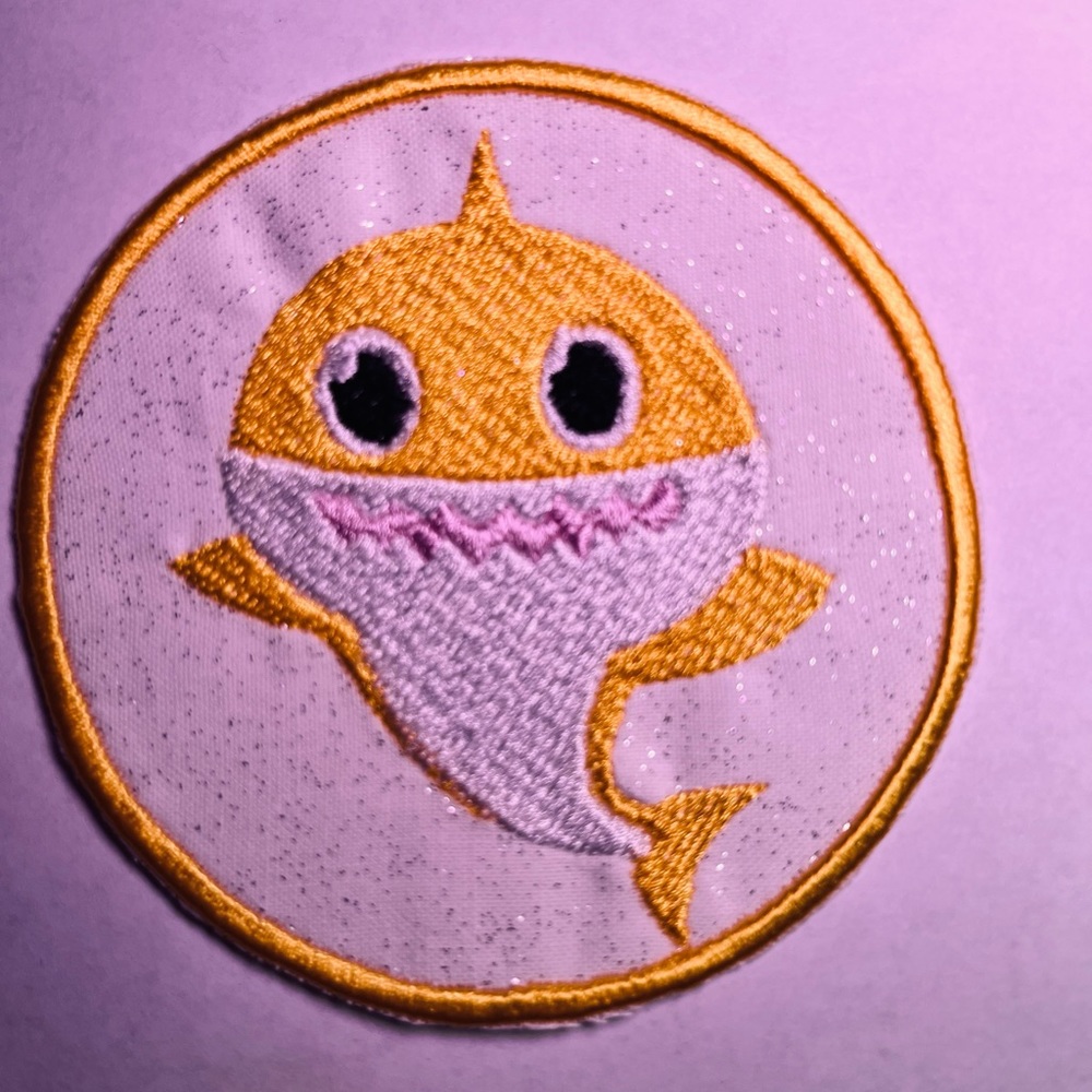 Baby shark iron on patch